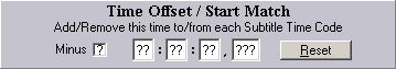 Time Offset/Start Match